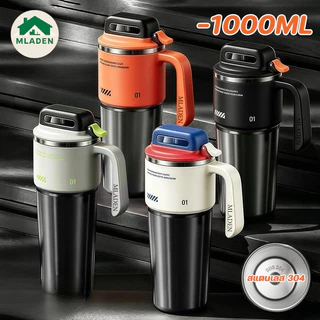MLADEN NEW 1000ML กระติกเก็บอุณหภูมิทรงพลัง ผลการเก็บรักษาความร้อนที่ดี สแตนเลส 304 ถ้วยฉนวนสูญญากาศ