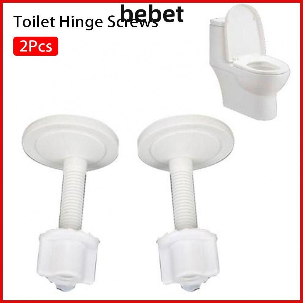 BEBET สกรูทดแทน 1 คู่/2 ชิ้น, สกรูบานพับห้องน้ําพลาสติก 5.5*4 ซม., น็อตสลักเกลียวฝาชักโครกสีขาวสากล