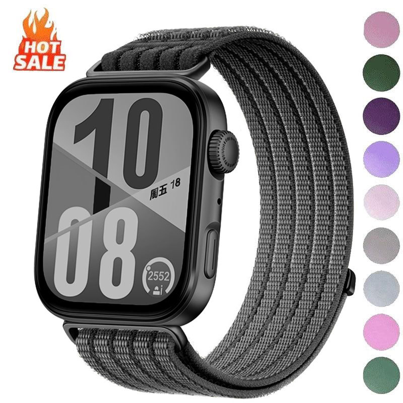 ห่วงไนลอนสําหรับ Xiaomi สมาร์ท miband 8/9/10 pro Band อุปกรณ์เสริมกีฬา Breathable เปลี่ยนสร้อยข้อมือ correa Redmi นาฬิกา 6 5 4 สาย