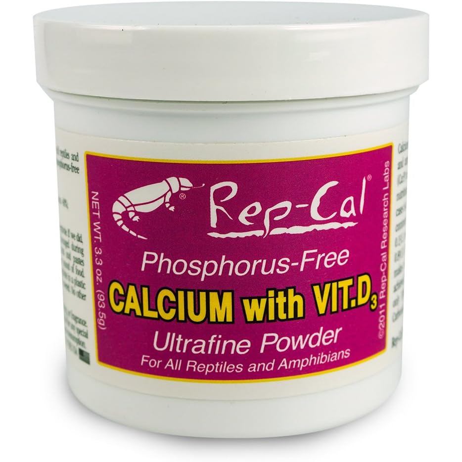 Rep-Cal SRP00200 แคลเซียมไร้สารเรืองแสง Ultrafine Powder อาหารเสริมสัตว์เลื้อยคลาน/Amphibian พร้อมวิ
