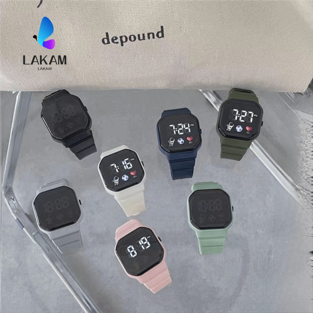 LAKAM LED นาฬิกาดิจิตอล, สายซิลิโคนแฟชั่นเด็กนาฬิกาสปอร์ต, สูง Qulaity Spaceman นาฬิกาข้อมืออิเล็กทรอนิกส์กันน้ําผู้ชายผู้หญิงนักเรียน
