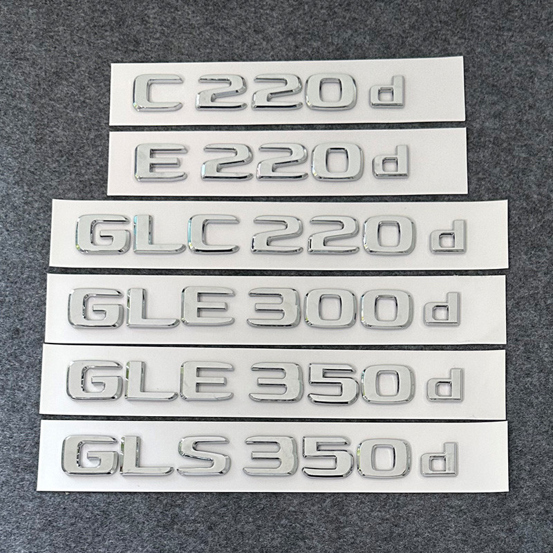 3D ABS ตัวอักษร E220d GLC220d C220d C250d GLE350d 4Matic สัญลักษณ์สําหรับ Mercedes Benz W205 รถ Trun