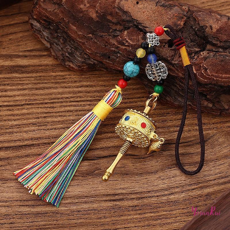 YosunRui] สีสัน sel พวงกุญแจชาติพันธุ์ Retro กระเป๋า Charms Handcrafted รถแขวนจี้สําหรับของขวัญหรือกระเป๋าอุปกรณ์เสริมใหม่