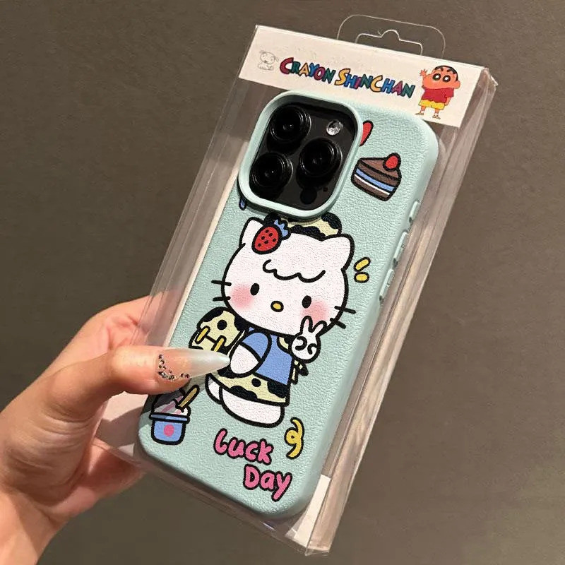 ขนมลูกแมวโทรศัพท์มือถือเคสนิ่มลายหนังเข้ากันได้iPhone 16Plus 14Proแฟชั่น13ProMax Creative 12ProMax 1