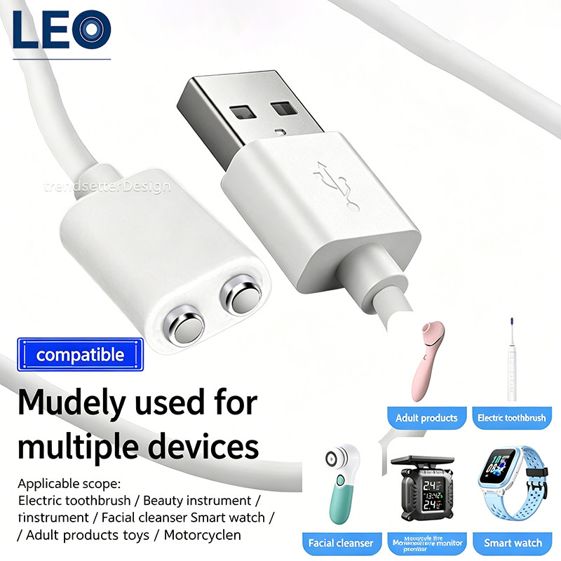สายชาร์จแม่เหล็กแบบ USB ที่มีระยะห่างระหว่างขั้ว 2 พินตั้งแต่ 4 มม. ถึง 10 มม., สายชาร์จแม่เหล็กแบบ 2 พิน