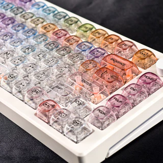 MAIMOOO Rainbow Ballon PC Keycap MOA Profile 125 คีย์กระบวนการ UV Aula F75 F99 Ajazz AK820 เกียร์แสงสีสันไล่ระดับสีไทย Keycaps