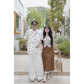 Collection ชุดคู่เนื้อผ้าฝ้ายPlokla dot แขนกุดตามภาพกดแยกนะคะ
