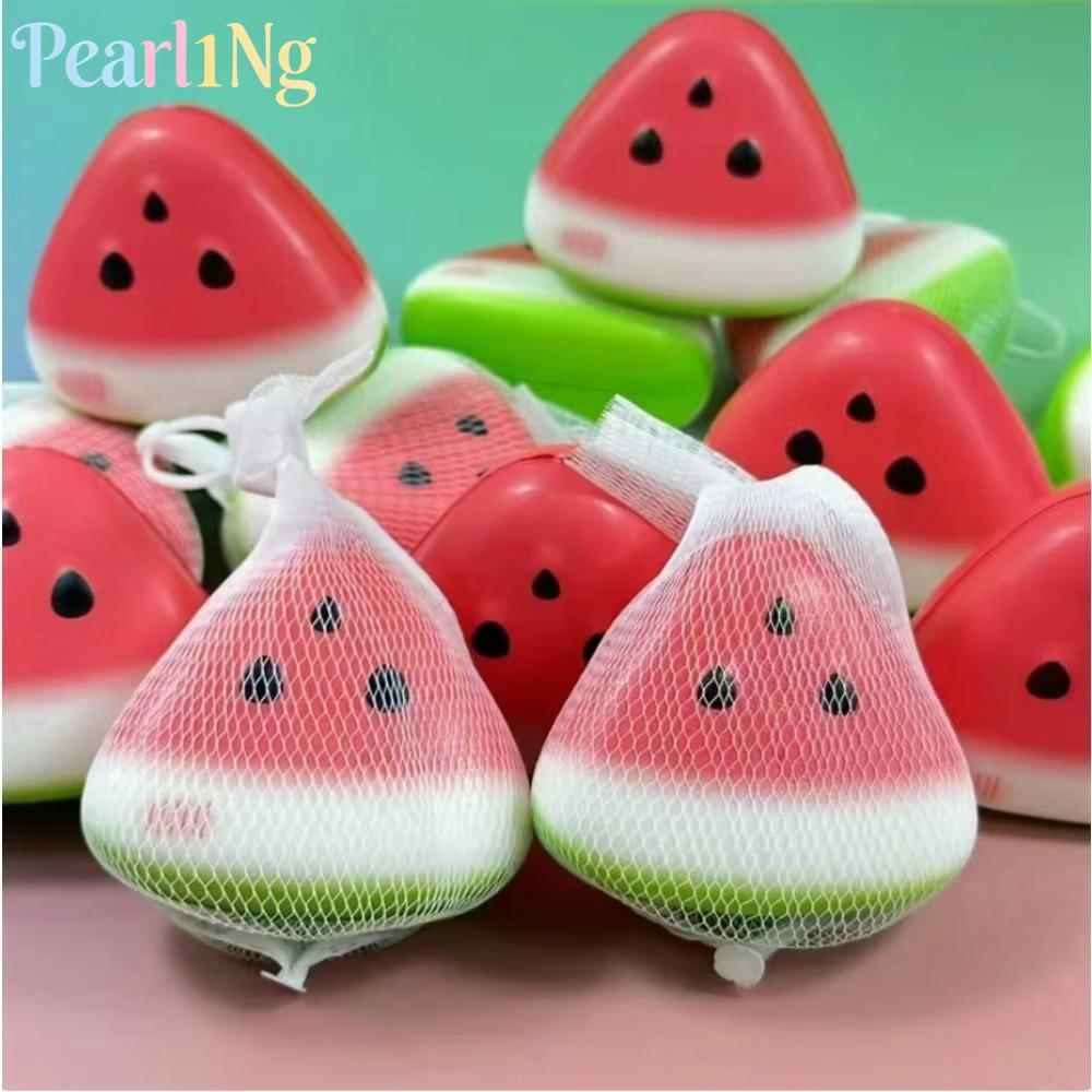 PEARLTH บีบป้องกันความเครียด เด้งช้า Squishy Texture Watermelon Stress Reliever​​, ผิวน้ําแข็งนุ่มแบบพกพาช้าเพิ่มขึ้นอยู่ไม่สุขของเล่น​​ ​​บรรเทาความเครียดสํานักงานและโรงเรียน​​