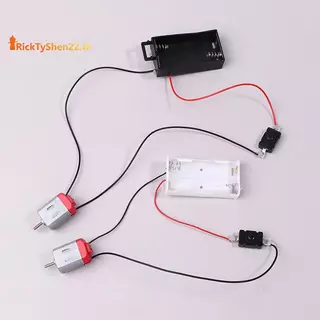 RickTyShen สีขาว 130 ชุดมอเตอร์ 2xAA แบตเตอรี่กรณีและสวิทช์ 16500 RPM Mini DIY อิเล็กทรอนิกส์มอเตอร์วงจรรุ่นชุด TH