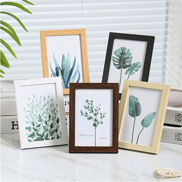 🖼️กรอบรูปไม้ กรอบรูป 6นิ้ว 7นิ้ว กรอบรูปไม้เนื้อแข็ง มีแผ่นพลาสติกใส DIY แต่งบ้าน