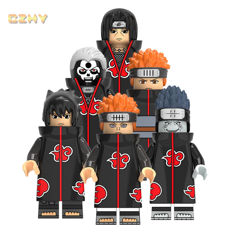 Sasuke Uchiha Narutoes การ์ตูนญี่ปุ่น Hokage Akatsuki Cloak เครื่องแต่งกายบล็อกอาคารของเล่นเด็กของขว