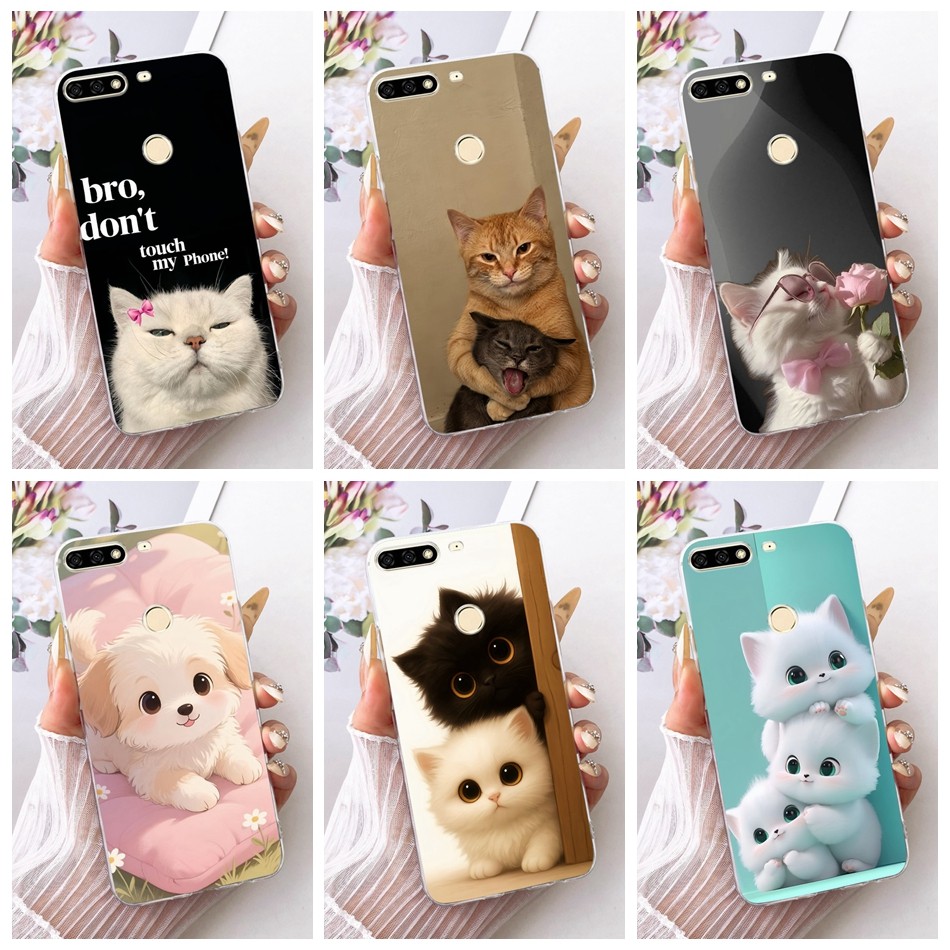 สําหรับ Huawei Nova 2 Lite LDN-L21 LDN-LX2 / Nova Lite PRA-LX1 PRA-LX2 แมวน่ารัก Doggies รูปแบบเคสโท