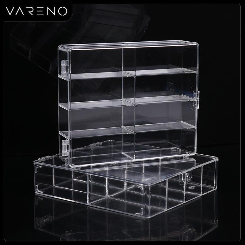 Vareno กล่องเก็บของโปร่งแสงติดผนังกันฝุ่น1:64กล่องโชว์รถอะคริลิกสำหรับรถยนต์โมเดลรถชั้นวางของเล่น1ชิ้น