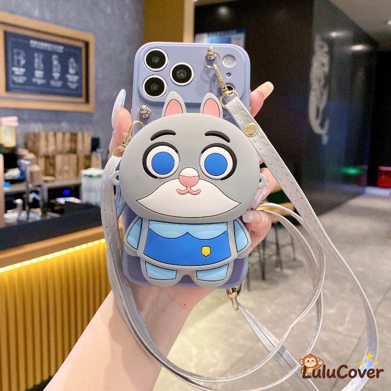 3Dน่ารักBunny & FoxกรณีCrossbodyสําหรับInfinixสมาร์ท 9 8 Plus HD 6 5 2021 2020 iTEL P55 P37 P36 A50 