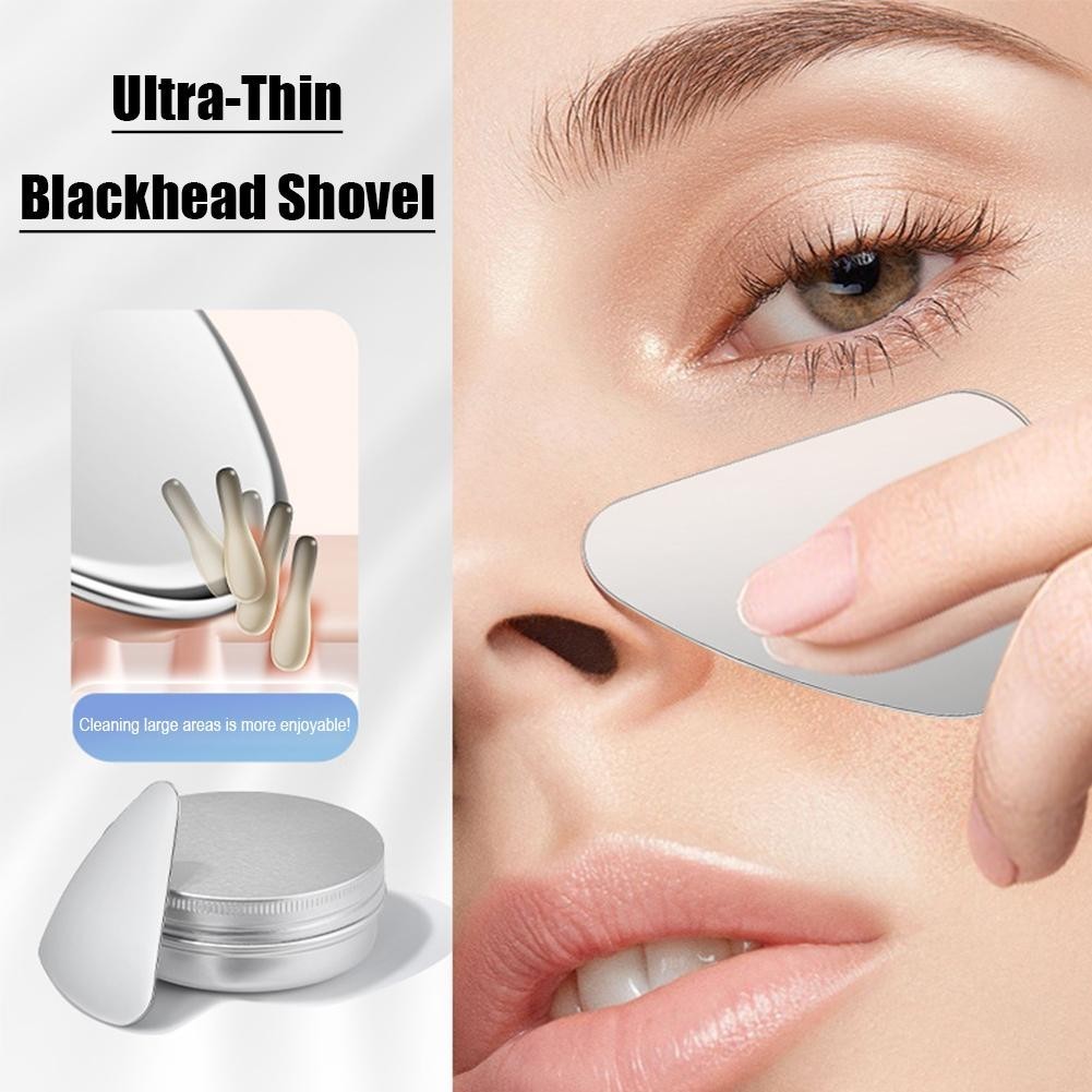 พลั่วสิวหัวดําบางเฉียบสแตนเลสเครื่องมือพื้นผิว Care Skin Scraper R1e9