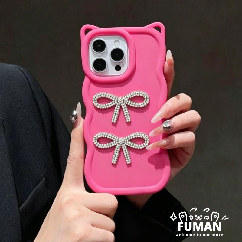 หรูหราเงาเพชรโบว์ 3D คลื่นเคสโทรศัพท์สําหรับ Honor X9D X9C X9B X9A X8D X8C X8B X8A X8 X7D X7C X7B X7