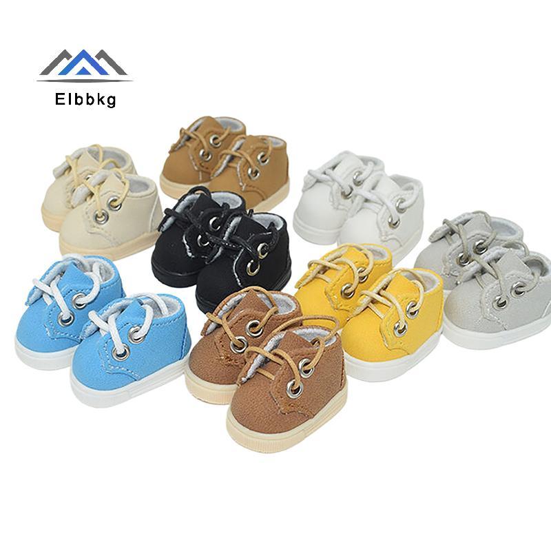 EIbbkg ตุ๊กตารองเท้า Handmade 4.2*2.4 ซม.รองเท้าสําหรับตุ๊กตา Mini Casual Shoelace ตุ๊กตา Play House