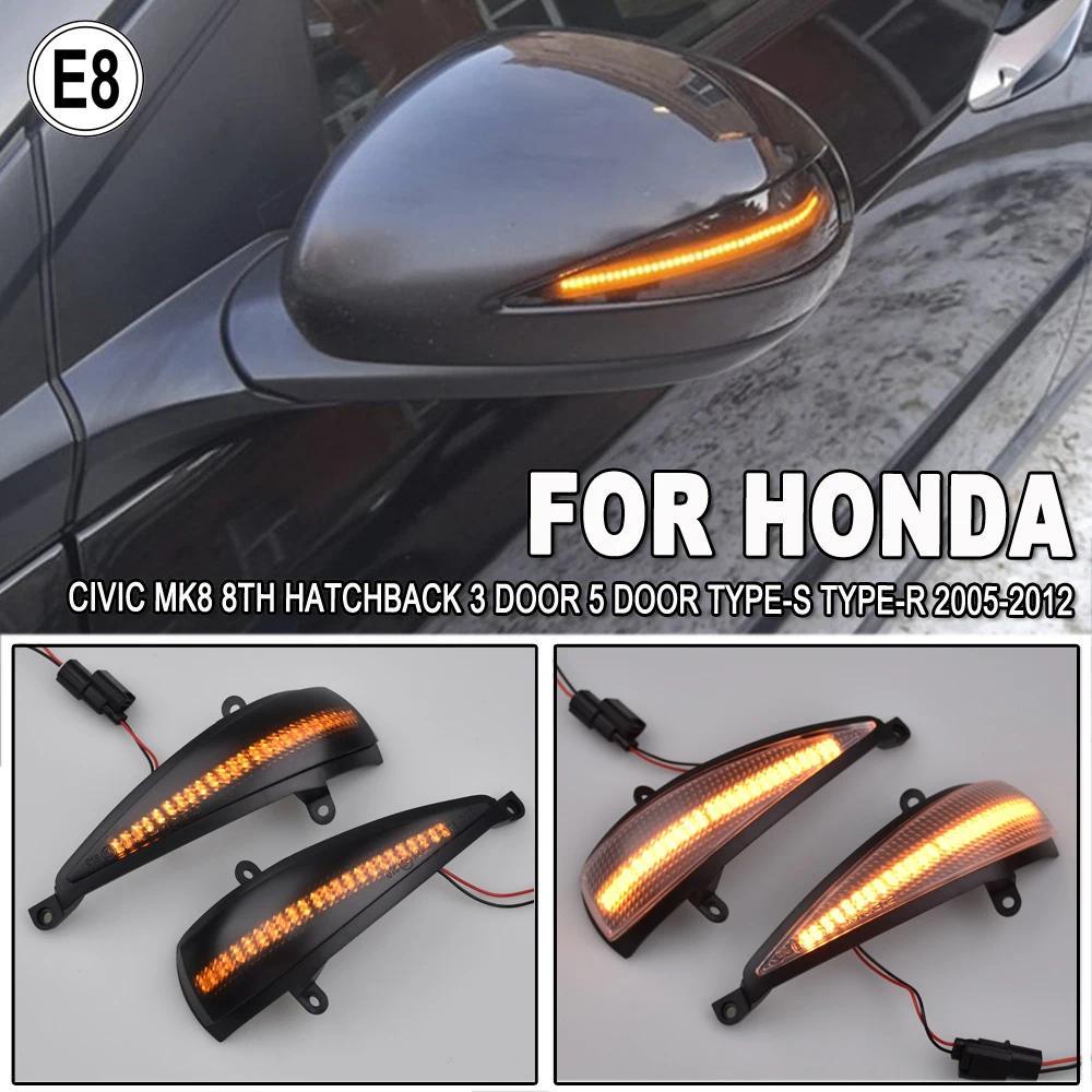 MA2X Dynamic Blinker LED Turn Signal Light Indicator Side Mirror Lamp For Honda Civic 8th MK8 Hatchb