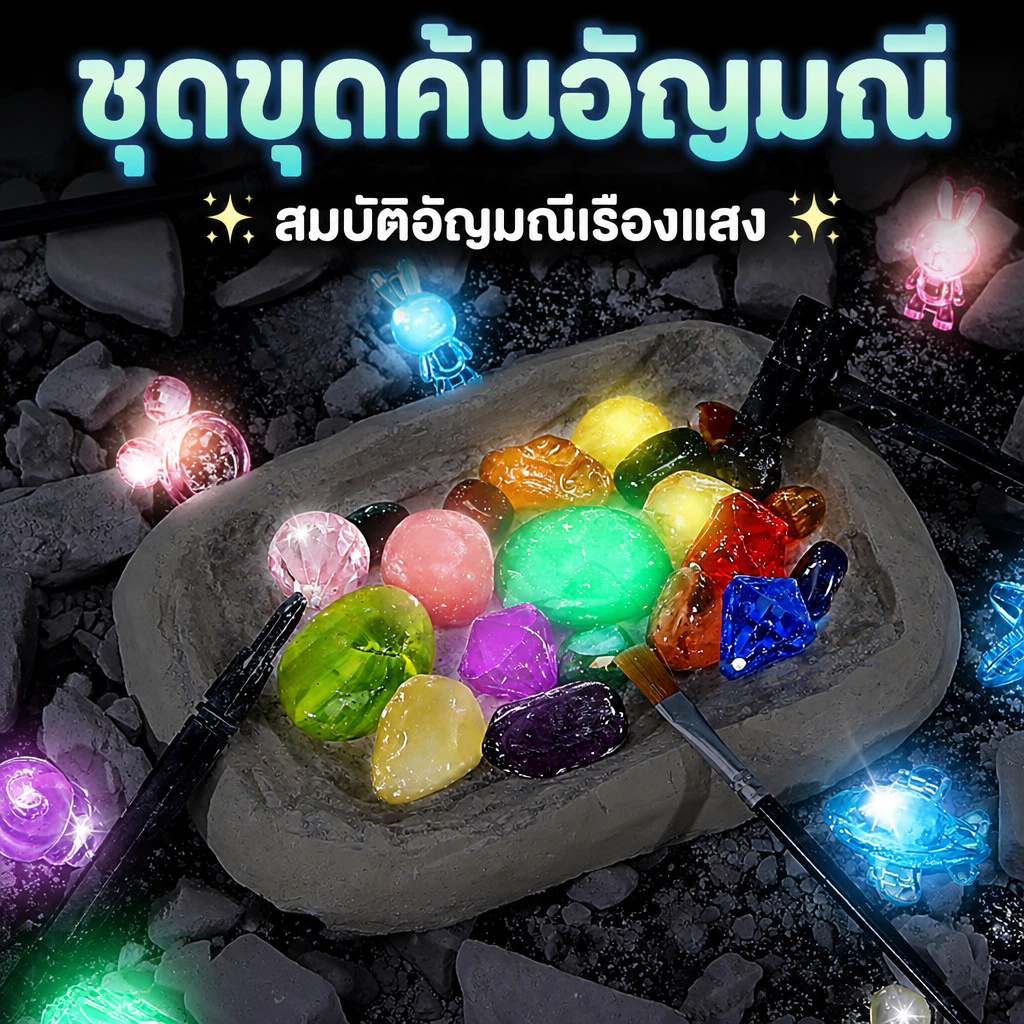 ของเล่นขุดอัญมณี ของเล่นทางโบราณคดี ของเล่นกล่องตาบอด ชุด DIY ทำมือ ของเล่นเด็ก