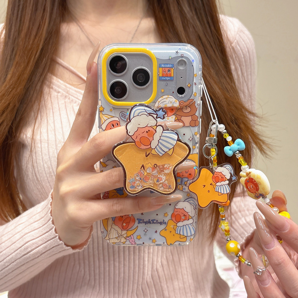 เคสโทรศัพท์ลายการ์ตูนสนุกตัวละครดาวพร้อม360° ขาตั้งแม่เหล็กหมุนได้, ฝาครอบป้องกันกันกระแทกสําหรับ iPhone 17, 17 Pro Max, 16 Pro, 15 Pro Max, 14 Pro Max