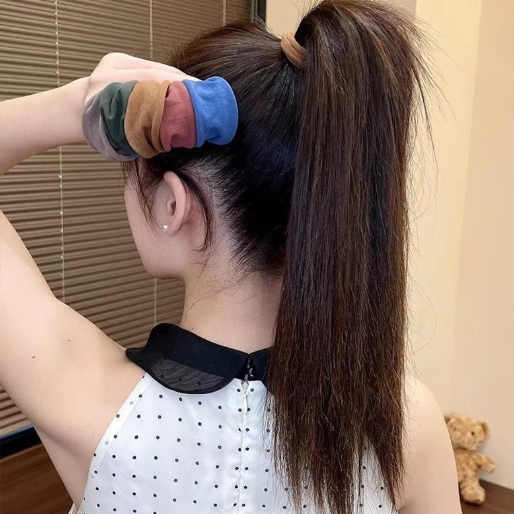 แฟชั่นอเนกประสงค์ความยืดหยุ่นสูงไม่มีรอยต่อผมกว้างพิเศษผูกใหม่ผมหางม้าสูงผู้หญิง