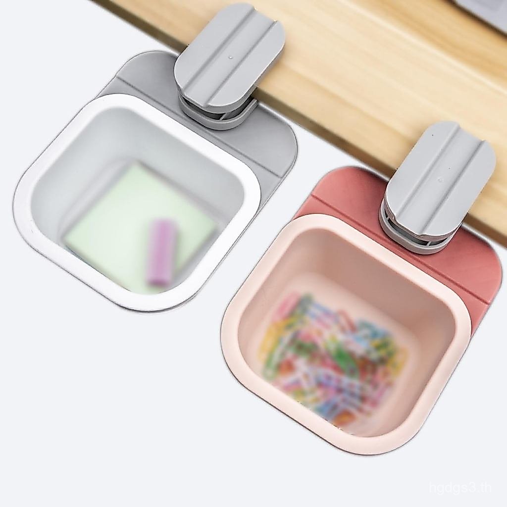 Under Desk Organizer Drawer - 360° หมุนไม่มีตะกร้าเก็บสว่านประหยัดพื้นที่และความหนา-ปรับระดับได้สําหรับโต๊ะทํางาน/บ้าน สีขาว&ชมพู (2-หีบห่อ)