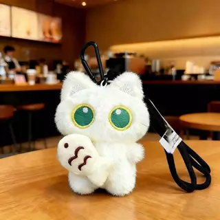 ตุ๊กตาตุ๊กตาพวงกุญแจแมวดําตุ๊กตาแมวคิตตี้แมวพวงกุญแจแว่นตาแมวกระเป๋าจี้ของขวัญวันเกิด