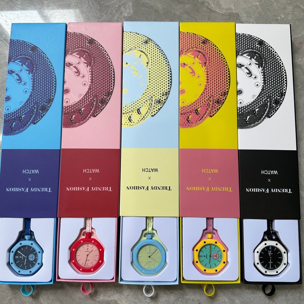 แฟชั่น Royal Pop Collection กระเป๋าพลาสติกผู้หญิงผู้ชายนาฬิกาควอตซ์