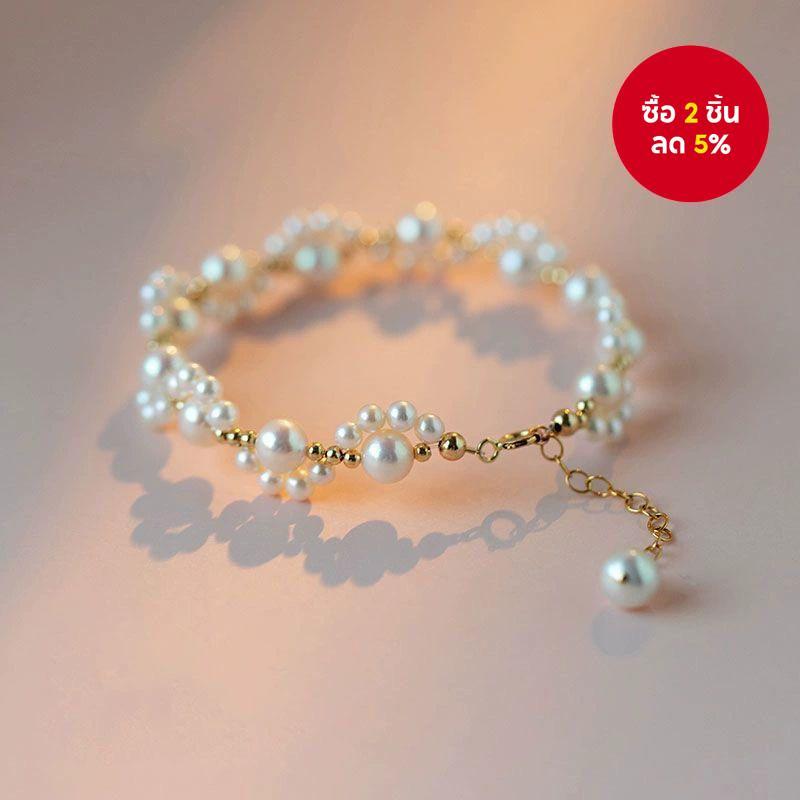 MeowLux Pearl Cat Paw กําไลข้อมือสร้อยข้อมือปรับ Clasp สําหรับผู้หญิง Chic ทุกวันสวมใส่ของขวัญ