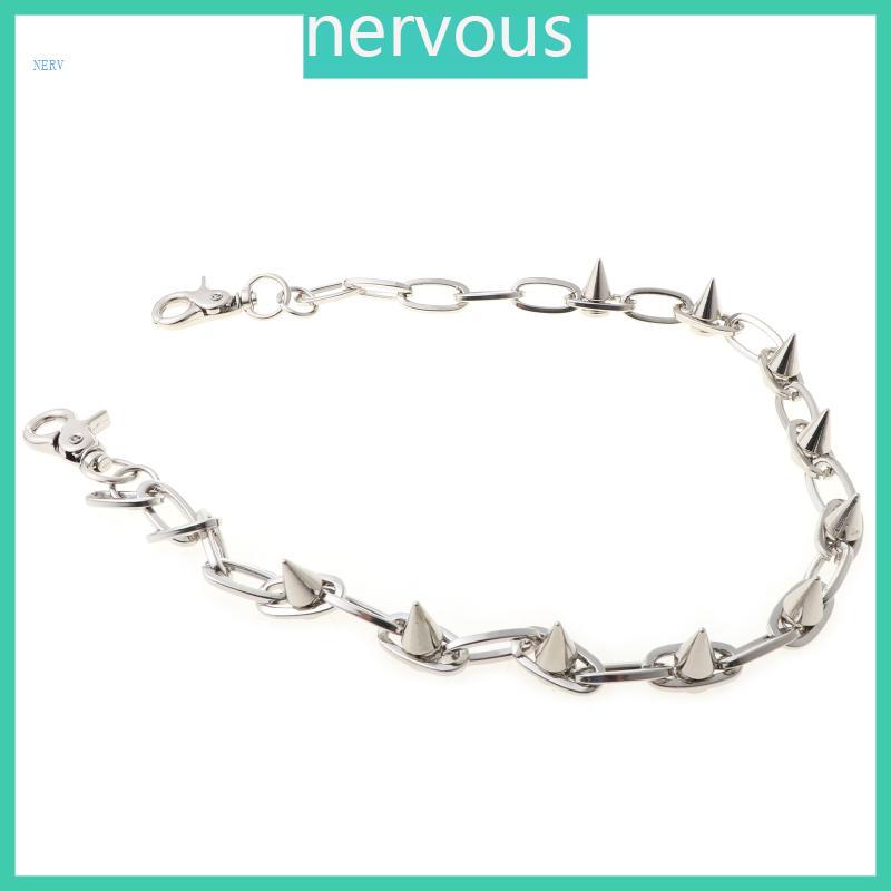 NERV Hip Hop Spike Chain Rock Pocket Chains Vintage Punk Jean Chains สําหรับผู้ชายผู้หญิง
