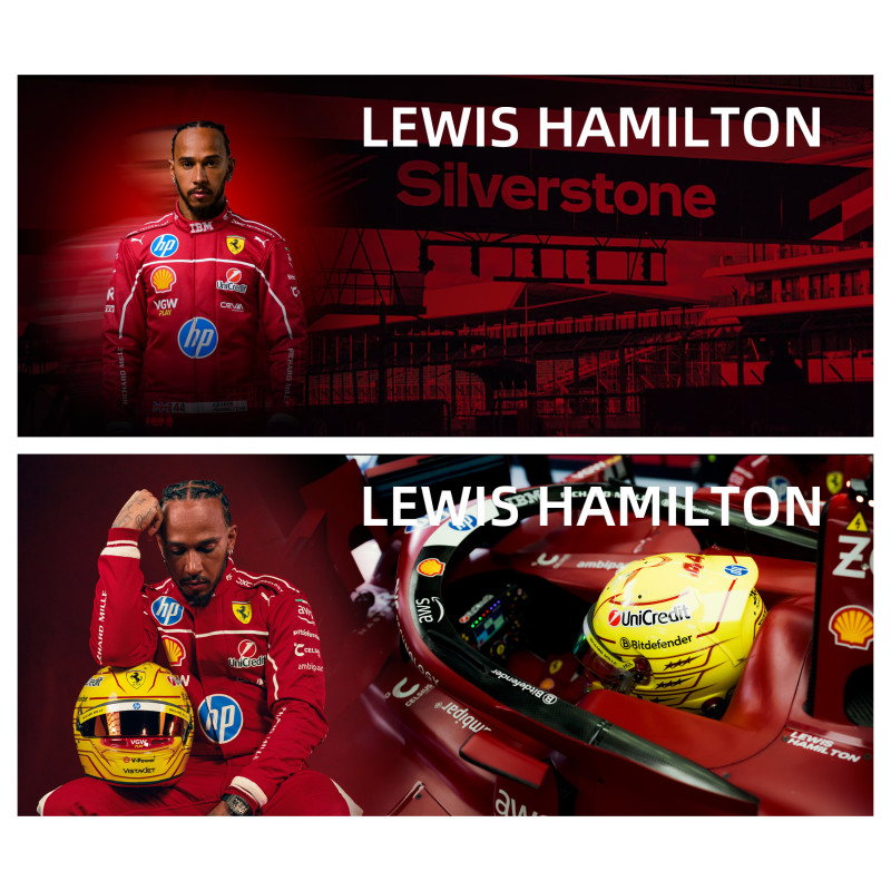 Gift-F1 Racing No. 44 การ์ดพื้นหลังสองด้าน Hamilton Ferrari