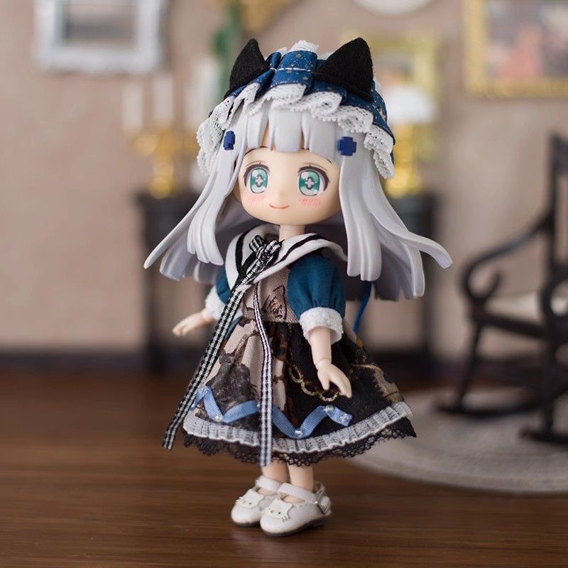 {{Vivi toys }} Cute museum cat dress for dolls OB11 1/12 BJD GSC P9 Azee 2.0 260610