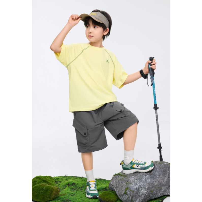 KIDSZONE เสื้อยืดเด็กผู้ชายแบบสวม คอกลม สีพื้นรุ่น A6900