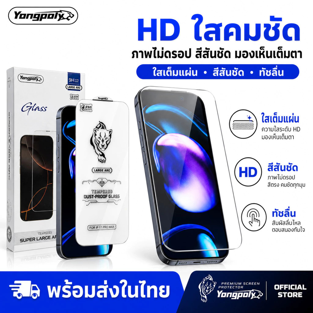 ฟิล์มกระจกใสไร้ขอบเต็มจอโค้ง 0.4MM สำหรับ iphone 17promax 16pro 15plus 14pro 13proamx 12 13pro 11 xs xr xmax 14promax thumbnail 7