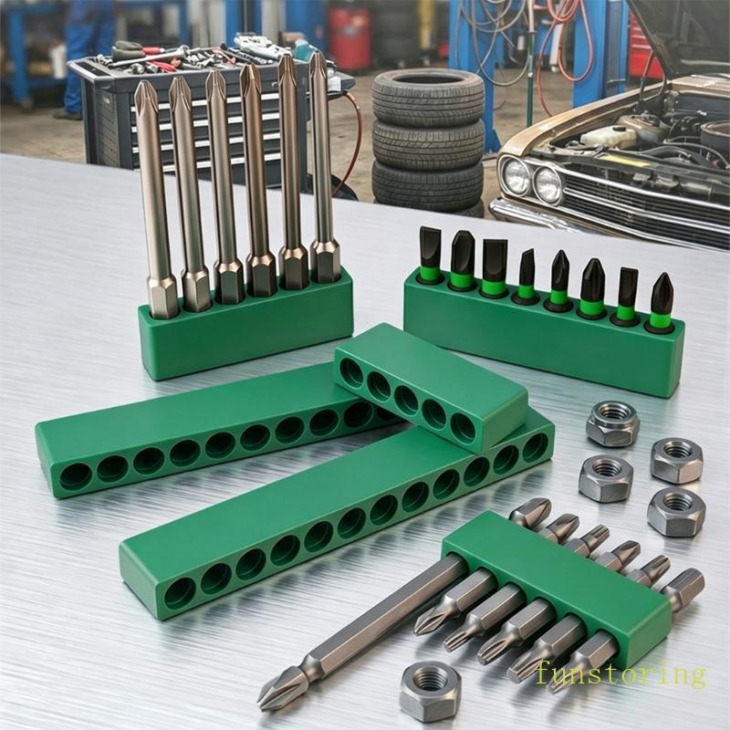 FUN Sturdy 6 35 มม. Hex Shank Bit Storage Rack สําหรับมืออาชีพและใช้ในบ้าน