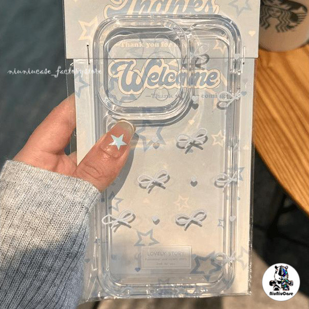 โบว์ผีเสื้อสีน้ำเงิน เคสออปโป้ For OPPO A38 A57 A77S A15S A17K A7 A16S A54 A5 A9 A53 A33 A32 A58 A76 เคส กันกระแทก Case