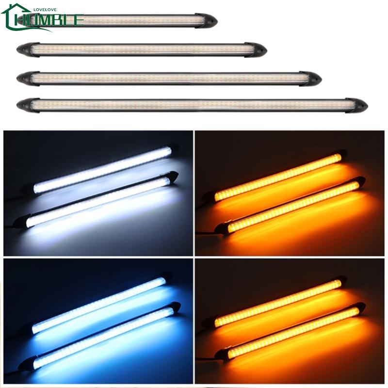 Humble DRL สําหรับรถยนต์ไฟวิ่งกลางวันไฟหน้าอัตโนมัติแถบลําดับ LED สัญญาณไฟเลี้ยว Flow Day Light DRL 