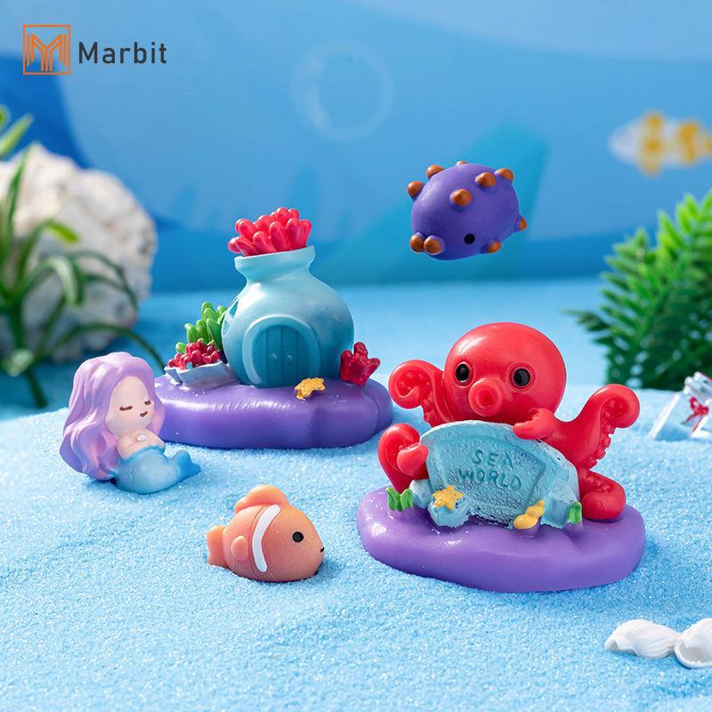 Marbit จําลอง Octopus เสาโรมัน Shell Drifting ขวดเครื่องประดับการ์ตูน Aquarium ถังปลา Miniature อุปกรณ์ตกแต่งของขวัญ