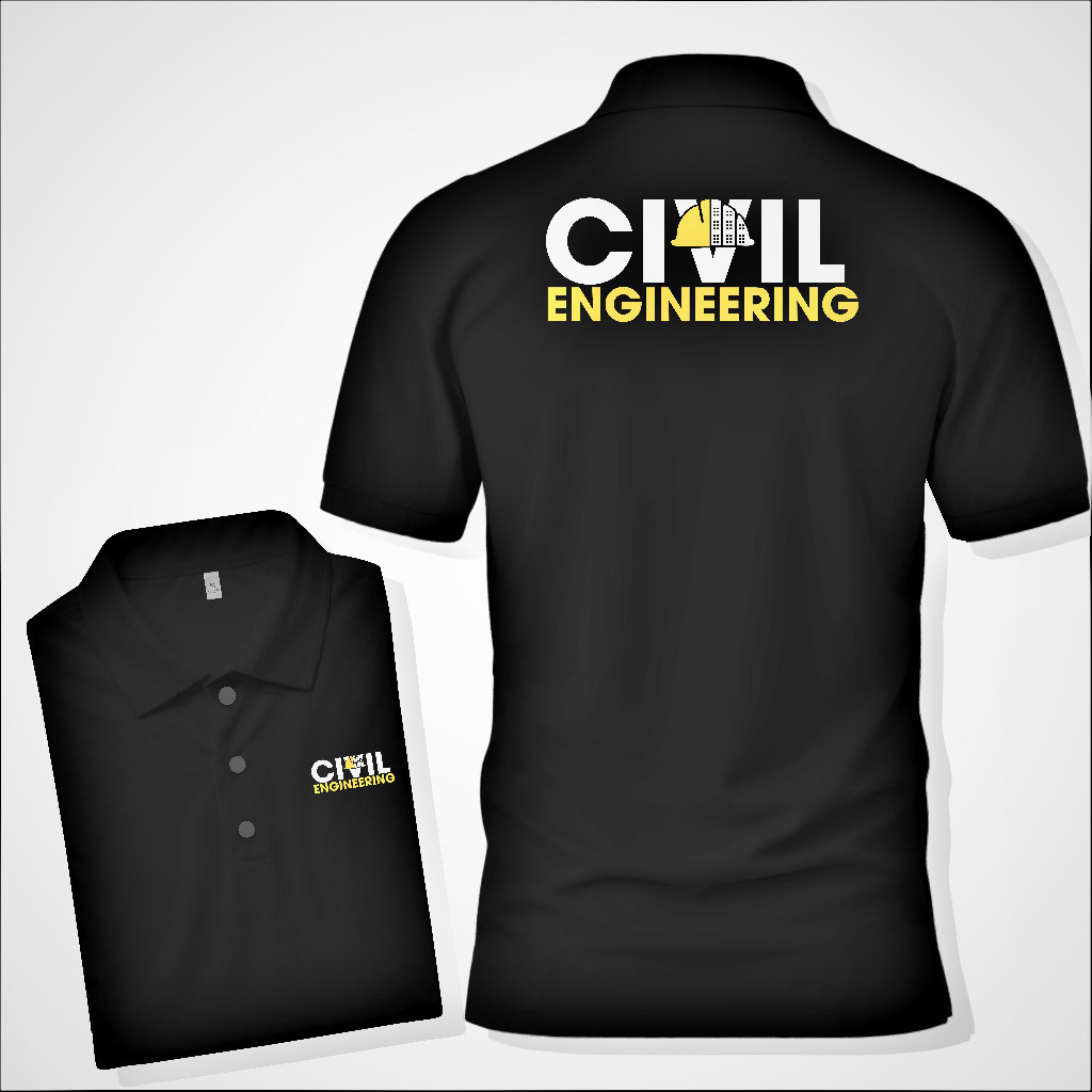 เสื้อโปโลแขนสั้นลายวิศวกรรมโยธา ผ้าฝ้าย 100% ยูนิเซ็กส์ ใส่ทำงานประจำวัน