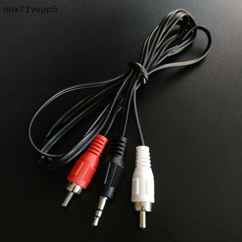 Mix71vu 1.2เมตร3.9ฟุต3.5มิลลิเมตรแจ็คปลั๊ก2RCA ชายสายสัญญาณเสียงโทรศัพท์แยกลำโพง th