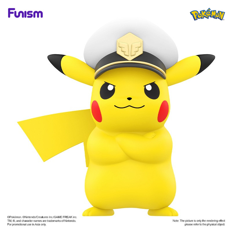FUNISM Pokemon Home Collection Pikachu กัปตันรุ่นขนาดใหญ่ขนาดใหญ่รูปอะนิเมะ Pikachu รูปปั้นสะสมของเล่นตกแต่งบ้านของขวัญ
