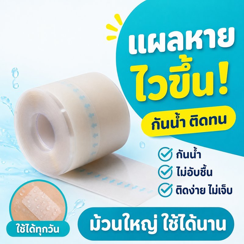 COD แผ่นแปะไฮโดรคอลลอยด์ พลาสเตอร์ปิดแผล กันน้ำ ระบายอากาศ แผลพุพอง สิว แผลถลอก ผิวแพ้ง่าย