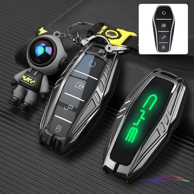 สังกะสีอัลลอยด์ฝาครอบกุญแจรถสําหรับ BYD ATTO 3/Seal 06 / 05 /Dolphin /M6 BYD Key Holder Protector ฝาครอบพวงกุญแจ