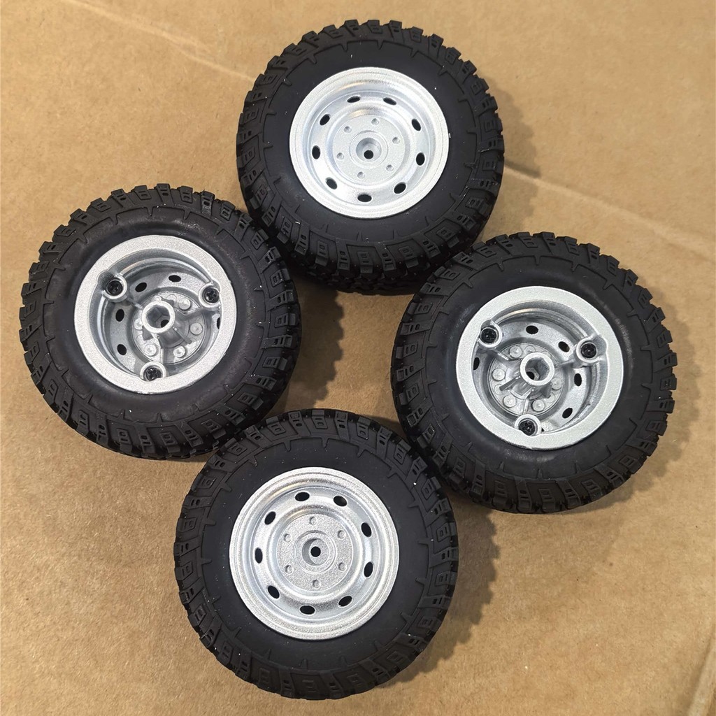 MN99S V2 MN D90 D91 D96 D99 MN90 MN98 MN99S 4pcs โลหะล้อขอบยาง Tyre 1/12 RC รถอะไหล่อัพเกรดอุปกรณ์เส