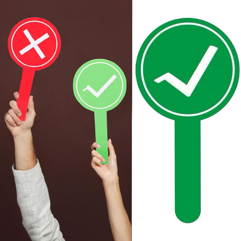 ใหม่ Double-Sided True False Score Paddle การ์ดคําตอบมือถือ Quiz เกมการแข่งขัน Prop
