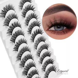 ESPOIR1 Faux Mink Lash, Natrual Long Cruelty-free ขนตาปลอม, แฟชั่นของผู้หญิง Handmade Full Strip Eye เครื่องมือแต่งหน้า Eye Lash Extension