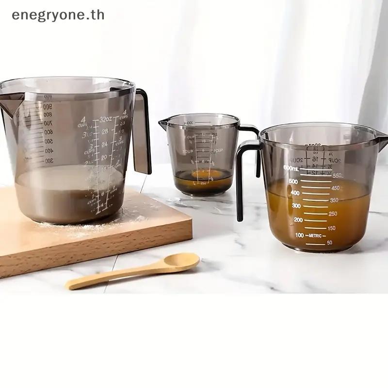 EOTH 1 ชิ้นเบเกอรี่ Liquid ถ้วยตวง PS Scale ถ้วยพลาสติกวัดปริมาณ Beaker ครัวเบเกอรี่เครื่องมือ 150/300/600/1000ml.