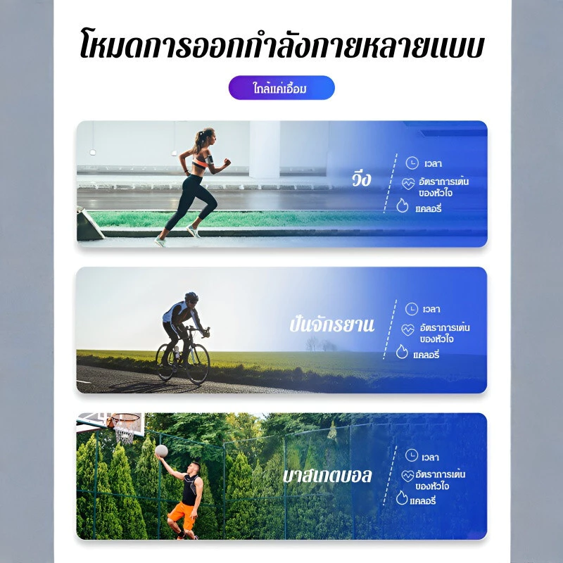 สมาร์ทวอทช์ ฟิตเนสแทรคเกอร์ วัดอัตราการเต้นหัวใจ ความดันโลหิต thumbnail 9