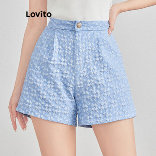 Lovito Casual Shorts Summer Jacquard Short for Women L121MD237