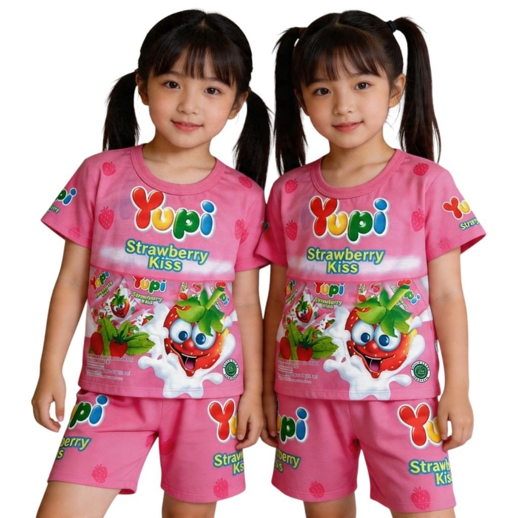 TP PREMIUM - THE LATEST YUPI STRAWBERRY SNACK MOTIF CHILDRENS SUIT FOR AGES 1-12 ปี MADE IN MILANO J